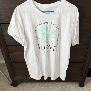 White Graphic T-Shirt with Inspirational Print